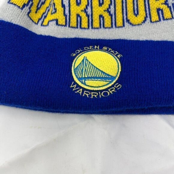 Golden State Warriors Pom Pom gray blue beanie MENS - Picture 4 of 10